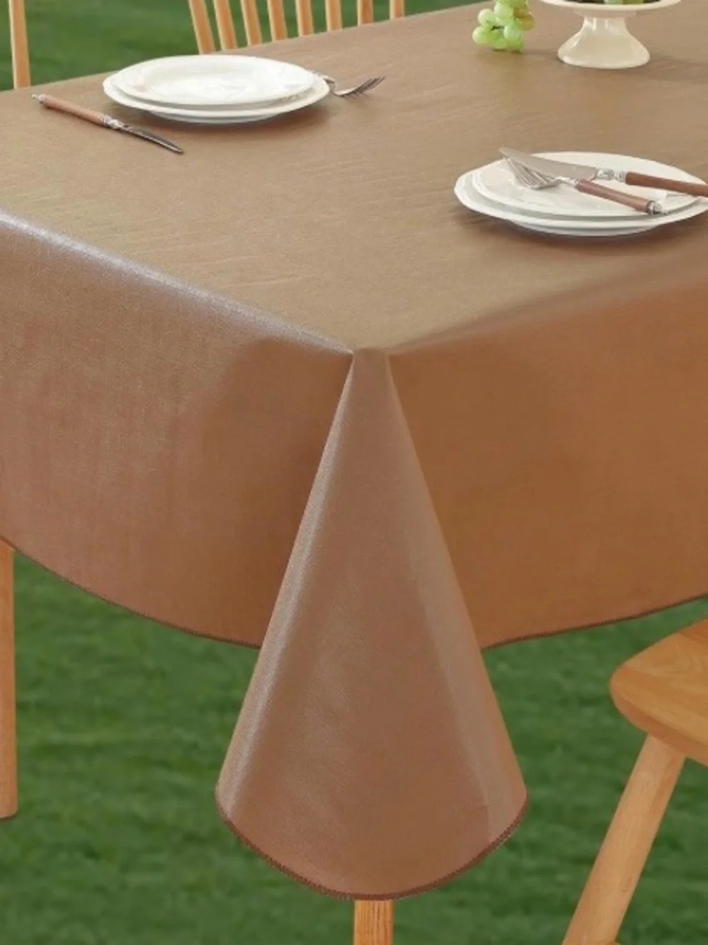 Vinyl Tablecloth Waterproof RECTANGULAR 120x60”  DARK COFFEE